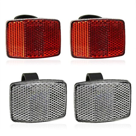 Cykelfrontreflektor - 2 st bakre reflektor och 2 st främre reflektor cykel baklucka stänkskärm säkerhetsreflekterande varningsreflektorer