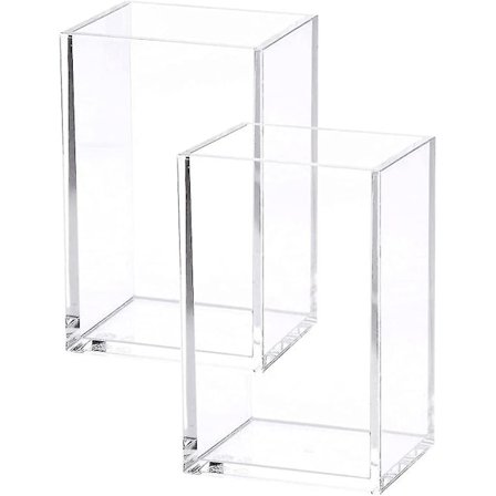 2 Pak Klar Akryl Blyant Pen Holder Kop, Makeup Pensel Holder Akryl Skrivebordstilbehør