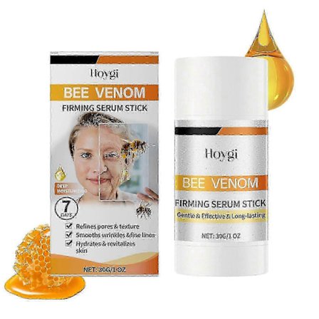 Bee Venom Uppstramande Serum Stick, 7 Dagars Bee Venom Kräm för Rynkborttagning, Anti-Aging Bee Venom Serum, Slätar Ut Fina Linjer, Återfuktar & 