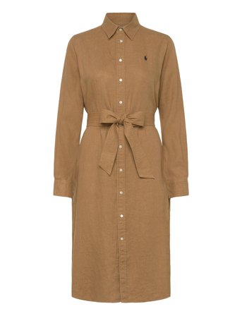 Belted Linen Shirtdress Brown Polo Ralph Lauren