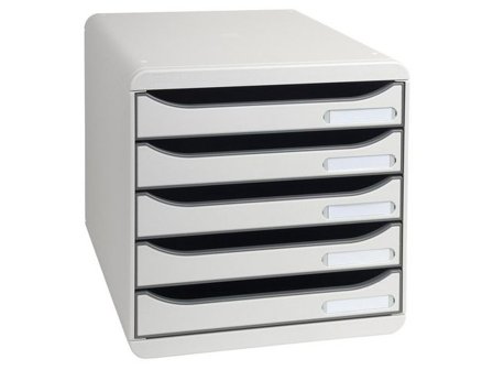 EXACOMPTA Blankettbox BIG-BOX 5 lådor grå - Lyreco - Kontorsmaterial - Till skrivbordet - Blankettfack och Boxar