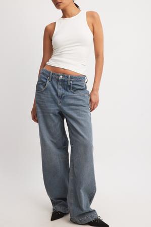 NA-KD Loose Pocket Detail Denim - Baggy jeans - Blå - EU 34