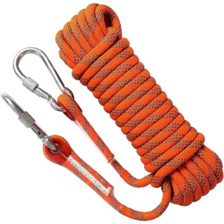 Orange 12 mm 10 m 33 fot utomhusklätterrep Säkert klätterrep för bergsklättring