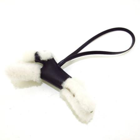 Hermès Vintage, Pre-owned Leather Herm s Key Chain Zwart, Dames, Maat:ONE Size