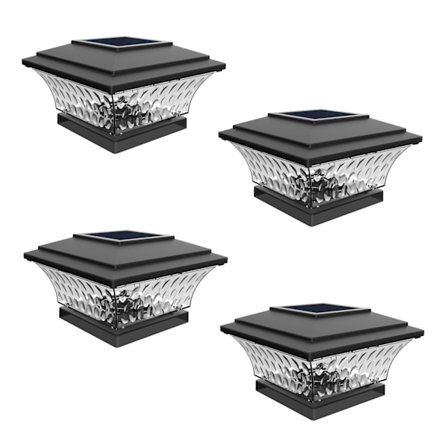 st solcellslampor för stolpar utomhusbelysning altan staket två lägen varmvitt färgskiftande lämplig för trä borstad koppar