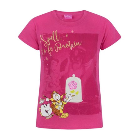 Skönheten och odjuret flickor trollformel att brytas T-shirt 7-8 år