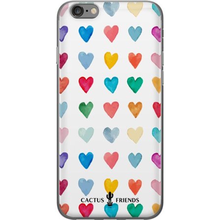 Kompatibelt Mobildeksel til Apple Apple iPhone 6 Cactus and Friends - Watercolor Love Grid
