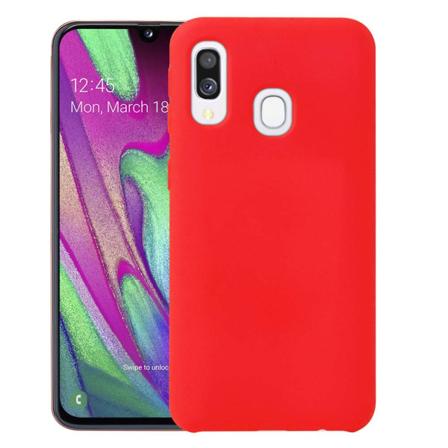 Samsung Galaxy A40 - Skyddande Matt Silikonskal Röd