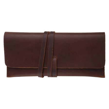 Håndlaget kuskinn pennveske Retro Vintage rulleblyant for etui Pose Statio