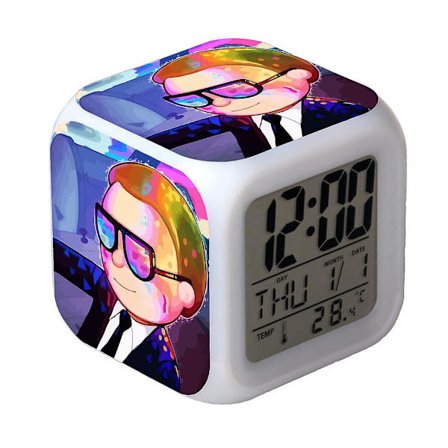 Rick And Morty Anime Peripherals With The Same Silent Night Light Led Color Changing Function Cartoon Colorful Alarm Clock-a13