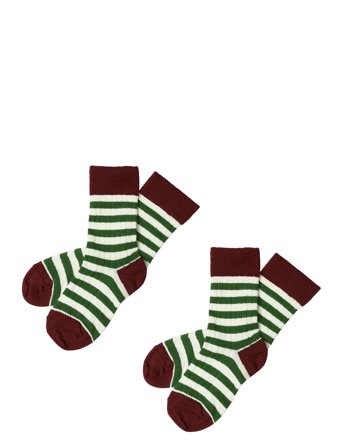 FUB 2-Pack Classic Stripe Socks - Green - 19/21