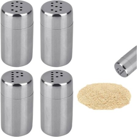 Mini suolapuristimet, 4.5 ml, ruostumaton teräs, kannettava maustesirotin