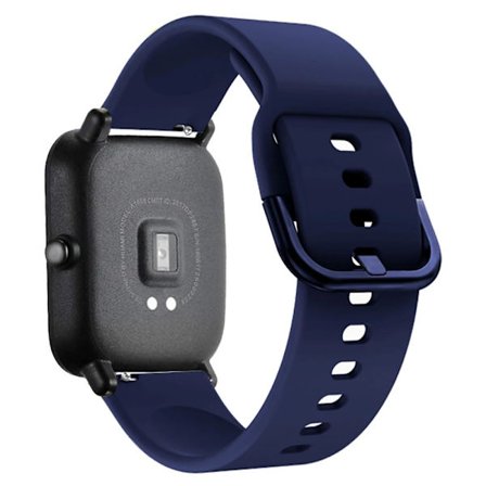 20mm 22mm WatchBand För Amazfit GTS 2/3/4 Mini Band GTR 2/3/4 42mm Silikon Armband Armband För Amazfit Bip Band Tillbehör Midnatt blå