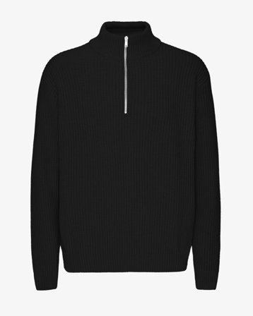 Merino Quarter Zip - Deep Black S