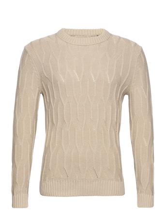Onswillet Reg Cable Crew Knit Beige ONLY & SONS