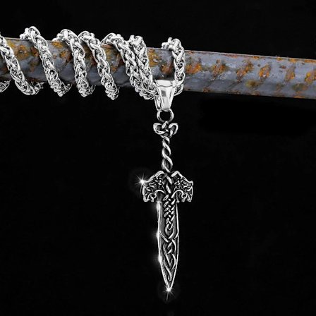 Skandinavisk 316L Viking Rustfrit Stål Vikingesværd Runevedhæng Herre Street Rock Smykker Tilbehør Herre BFF Gaver