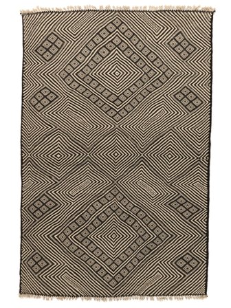 200X302 Tapis D'orient High Atlas Kilim Noir/Marron (Laine, Maroc)