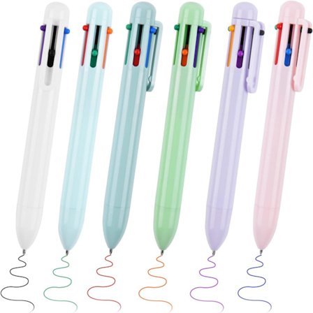 Kulampenna, 6 i 1 Multifärgad Bekväm Skrivpenna, 6 Färger