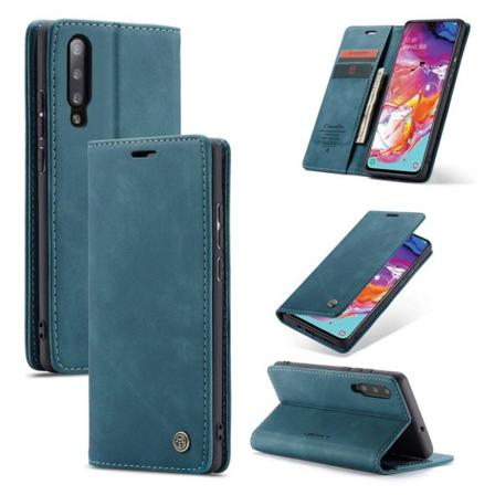 CaseMe Samsung Galaxy A70 Vintage kotelot - Sininen Blue