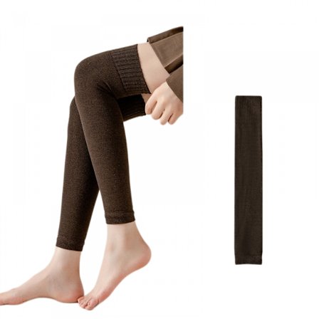 Women's Thigh High Socks Extra Long Cotton Knit Warm Thick Long Boot Stockings Leg Warmers Brown