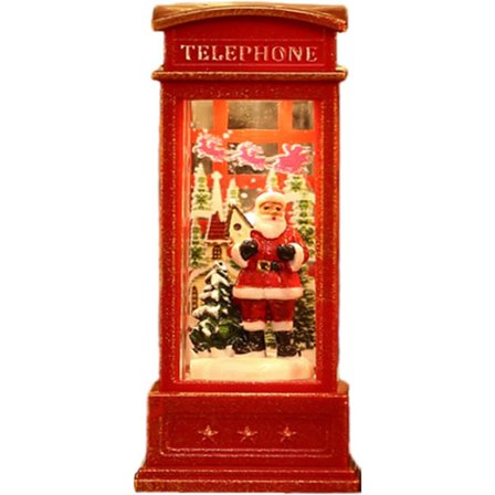 Jule Snøkule Lykt Telefonkiosk Snøkule Lykt Telefonkiosk Designet Julelys Ornamenter for Bar KTV Dekorasjon (Julenissen