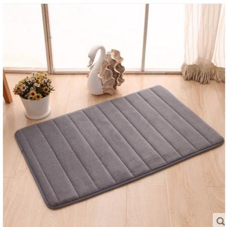 Badrumsmatta Memory Foam Badmatta, Halkfri Absorbent Super Dark Grey Straight 60*90cm