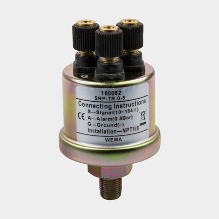 Oljetrycksgivare med jord & larm 5 bar, 1/8" NPTF