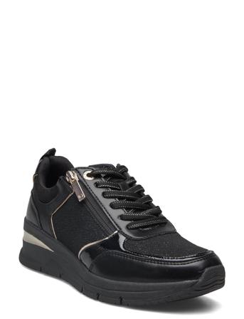 Women Lace-Up Lave Sneakers Svart Tamaris*Betinget Tilbud