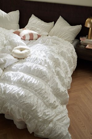 Staycation - Påslakanset Loosed i bomullspercale - Vit - Påslakanset - 150X210 - Från Homeroom