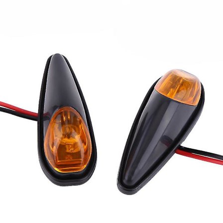 Moottoripyörän vilkut, Universaali Moottoripyörän Vilkut Led Moottoripyörän Tasainen Asennus Vilkkuvalo Lamppu Amber Musta Kotelo (2 Kpl