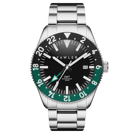 Métier II | Reloj GMT de acero inoxidable verde para hombres - Relojes de pulsera