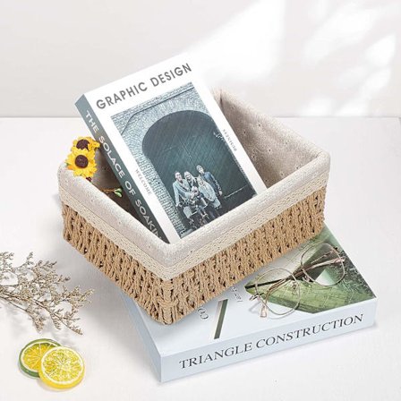 Opbevaringskurve og -kasser, tæpper, kurve i pil, dekorative kurve