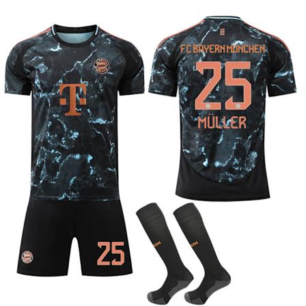 Bayern München Borta Fotbollströja Barn & Vuxen 2024-2025 Nr. 25 Müller 24