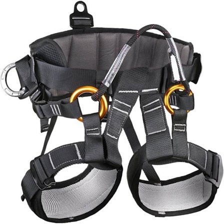 Klatresele for utendørseventyr, klatresele for treklatring, tykkere, bredere, beskyttende midje, sikkerhetssele med pustende netting, justerbare 
