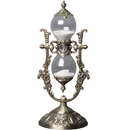 Timeglas, 15 minutters timeglas, præget hvid