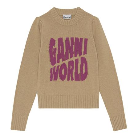 Ganni Graphic Shoulder Pullover inbo, Dame