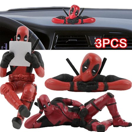 3-pack Deadpool Figurer, Samlarobjekt Dockor Tårtdekorationer Hyllprydnader Presenter till Fans