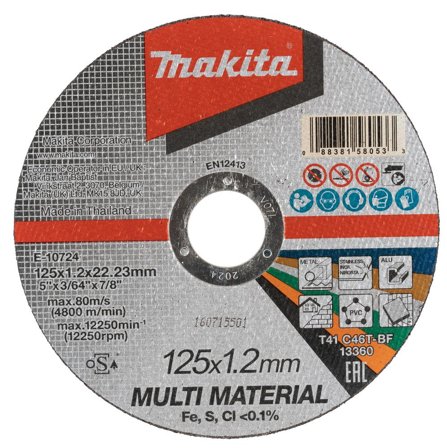 Makita E-10724 Kappeskive 125x22.23x1.2 mm, Maskintilbehør & forbruk