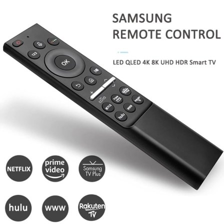 Universal Bluetooth Stemmefjernbetjening til Samsung TV LED QLED 4K 8K UHD HDR Smart TV Netflix Prime Video uden stemmestyring