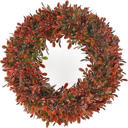 Kunstig Eukalyptus Guirlande Hængende 45cm Falsk Krans Dør Efterårsdekoration Mørkerød Efterårskrans til Udendørs Pejs Halloween