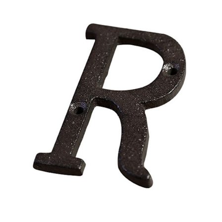 Husnummer för ytterdörr, stilrent adressnummer i gjutjärn med mångsidig användning, brevlådenummer i solid metall i antiksvart, enkelt