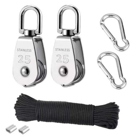 1 SET Remskiva System Kran Remskiva Block vajer