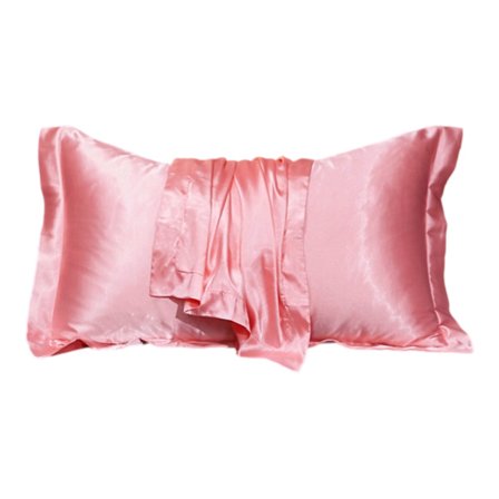 Satin Örngott 2-pack - Mjuka som Sidenörngott för Hår och Hud, Örngott med Hårband för Kvinnor, Rosa Örngott med Kuvertstängning