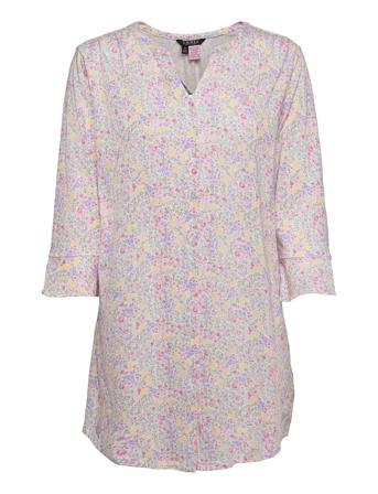 Lrl 3/4 Flutter Sl. Sleepshirt Patterned Lauren Ralph Lauren Homewear