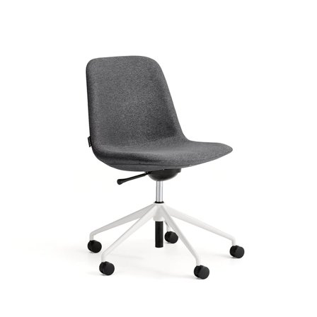 Chair LANGLEY, low seat, wheeled, white/anthracite