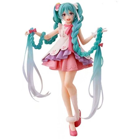 Hatsune Miku Anime Figur, 20 cm Ornament, Bil Dekoration, Sød Hvid og Pink Stol Samlerobjekt Model, Gave til Unge Mennesker, Type C