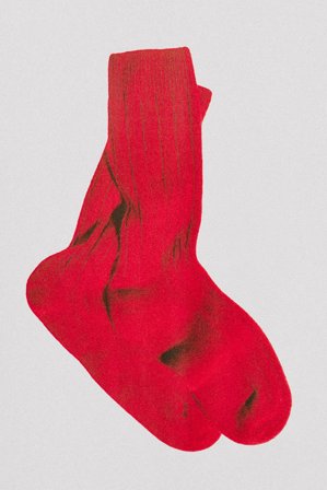 COS Men's Ribbed Cashmere Socks in Red