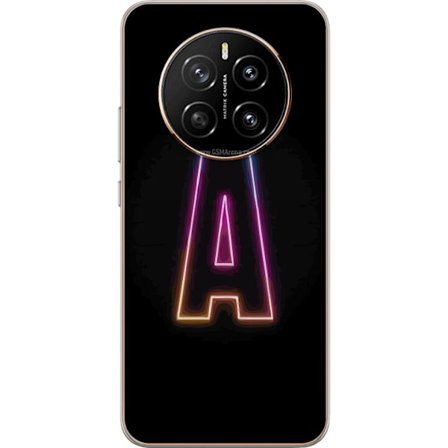 Kompatibelt Mobilskal till Honor Honor Magic7 Minimalistisk neonbokstav A i regnbågsfärgat ljus mot svart bakgrund i modern typografisk stil