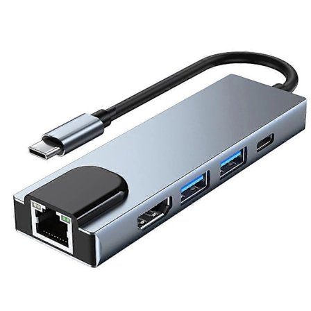 5 6 8 in 1 Multiporttisovitin USB2.0 3.0 -portit Type C -keskitin telakka 100M Gigabit RJ45 4K 30Hz HDMI-yhteensopiva PC-kannettavalle