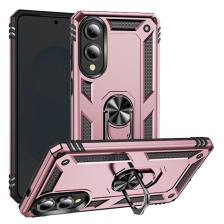 Coque til Samsung Galaxy S25 Edge Hybrid Ring Magnetic Støtte Rosé Champagne